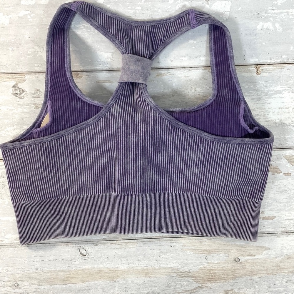 Purple Ribbed Workout 2 Piece Set - Picture 4 of 7